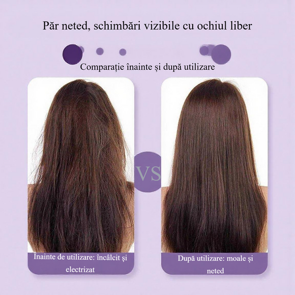 Piaptăn Ceramic Termic Reîncărcabil pentru Păr Drept și Neted